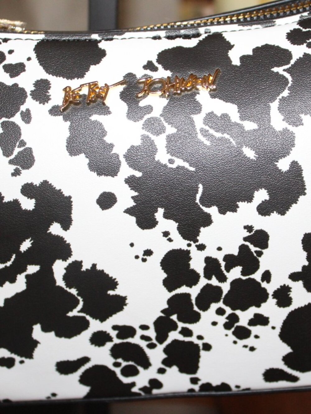 NWT Betsey Johnson western Cow print shoulder bag. BOHO, WESTERN, Darling! - Picture 6 of 15